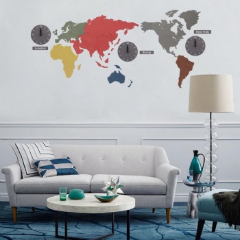 World map creative wall clock