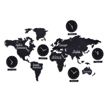 World map creative wall clock