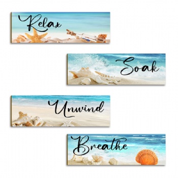 Sunny beach wind wooden tag