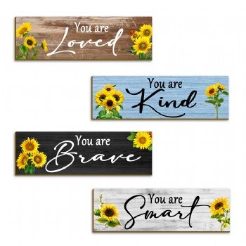 Sunflower wooden tag