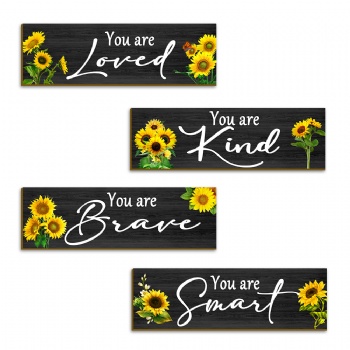 Sunflower wooden tag