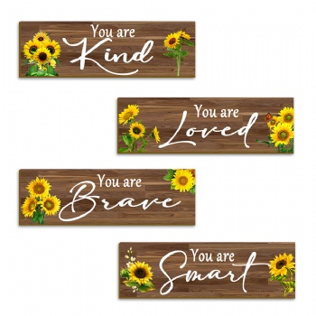 Sunflower wooden tag