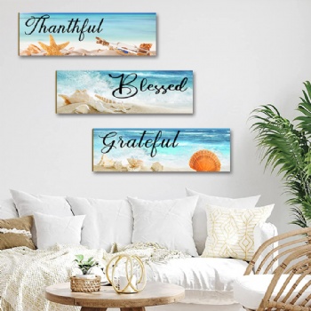 Seaside beach scenery wooden signage