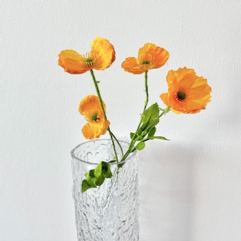 Poppy flocking artificial flowers