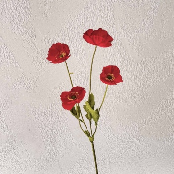 Poppy flocking artificial flowers