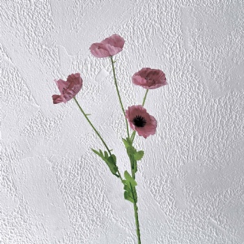 Poppy flocking artificial flowers