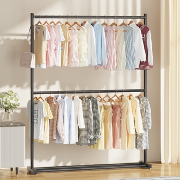 Double coat hangers, coat racks