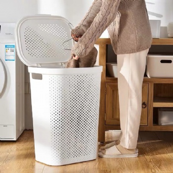 Large plastic laundry basket