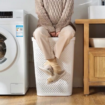 Large plastic laundry basket