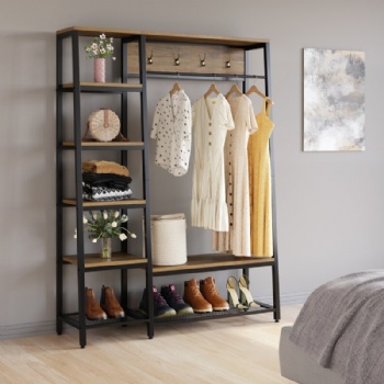 American-style ironwood floor shelves