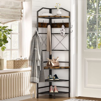 Steel and wood structure coat racks