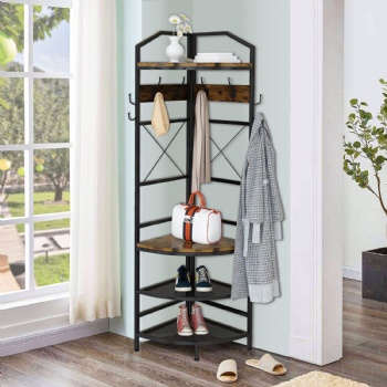 Steel and wood structure coat racks