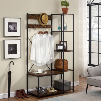 Steel and wood structure coat racks