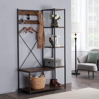 Steel and wood structure coat racks