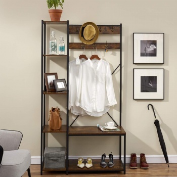 Steel and wood structure coat racks