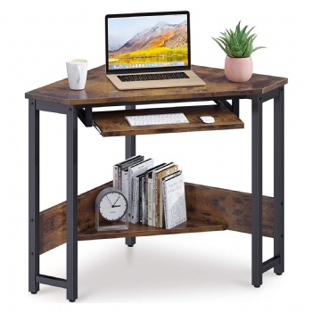 Simple triangular desktop computer desk