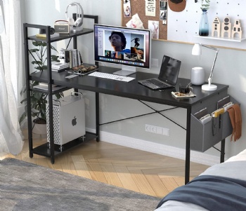 Computer desk with storage bag