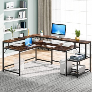 Corner L-shaped computer desk