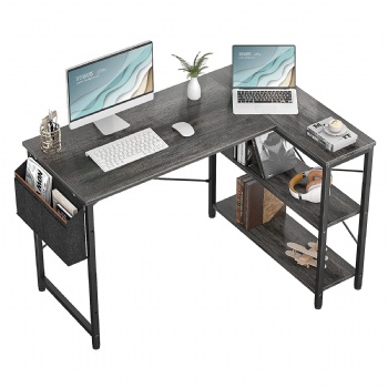 Modern, minimalist L-shaped office computer desk