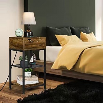 Retro minimalist style with socket side table headboard