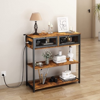 Steel-wood furniture with USB power strips