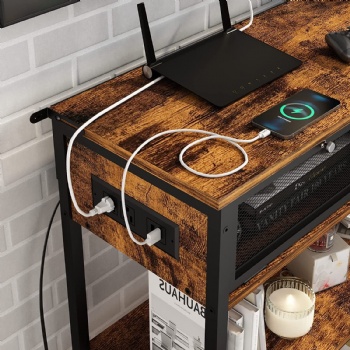 Steel-wood furniture with USB power strips