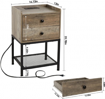 Side table with power outlet