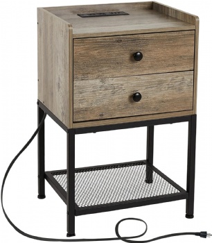 Side table with power outlet