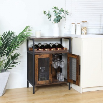 Bar cabinet with removable wine rack