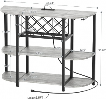 4-tier metal coffee bar cabinet