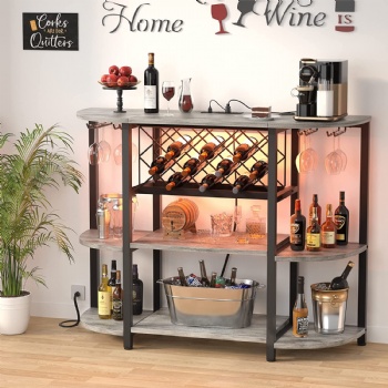 4-tier metal coffee bar cabinet